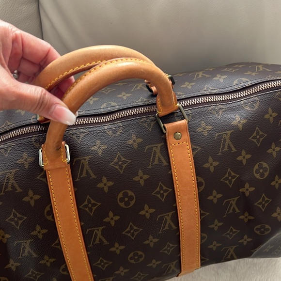 Louis Vuitton 50 Keepall Monogram Canvas Tote Travel Duffle Bag with name tag - Picture 3 of 15
